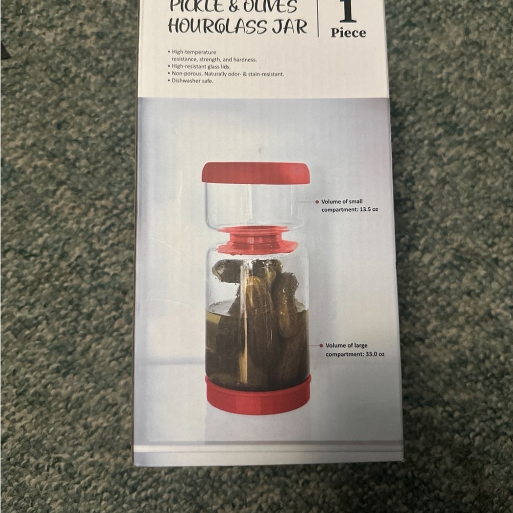 Source Unknown Red Airtight Storage Jar